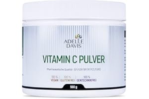 ‎ADELLE DAVIS Adelle Davis® Vitamin C Pulver 500 Gramm - Reine Ascorbinsäure aus Fermentation von gentechnikfreiem Mais - Pharmazeutische Qualität - 1 Dose mit 500g von Adelle Davis