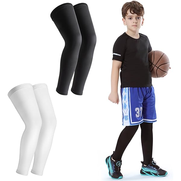 Weenwill Manchon Bras Pour Enfants - 3 Paires De Manchons De Compression Protection UV, Élastiques Et Respirants Pour Basket, Football, Baseball, Volley - 4-7 Ans