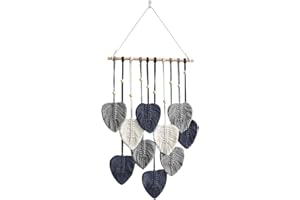 Hyakoz Macramè Boho Deco Macrame da Parete Macramè Arazzo Foglie Arazzo Appeso a Parete Decorazione da Parete per Soggiorno, Camera da Letto 40 * 90 cm