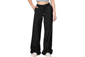 BFYSFBAIG Baggy Sweatpants for Girls Teens, Oversized Wide Leg Trousers, Loose Fit Joggers with Pockets Elastic High Waist Drawstring Athletic Track Bottoms 4-14 Years