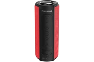 Tronsmart T6 Plus Altavoces Bluetooth 40W, Altavoz Portatiles Waterproof IPX6 con Powerbank, 15 Horas de Reproducción, Sonido Estéreo, Efecto de Triple Bajo, Speaker Bluetooth 5.0 - Rojo