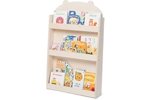 dotty by moblì®| Libreria montessoriana frontale per bambini, educativa, in legno | Scaffali a 3 altezze | Progettata da esperti educatori | Prodotta in Toscana (Legno Naturale, Orsacchiotto)