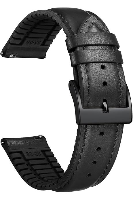 Cinturino Orologio In Pelle Ibrida Con Silicone - Sgancio Rapido Per Uomo E Donna - 6 Colori Disponibili - Foto 8