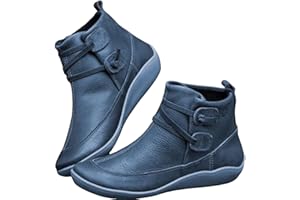 GENERIC Warehouse Deals Clearance Work Boots for Women Wide Fit Walking Shoes Fahion Orthopedic Shoes High Top Leather Shoes Soft Sole Wedge Boots Comfort Arch Support Running Shoes Casual Non-Slip Boots