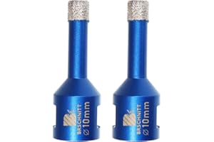Broca de diamante de 10 mm, BRSCHNITT 2 piezas M14 Sierra perforadora de diamante soldada al vacío para baldosas, gres porcelánico, cerámica, mármol, granito, perforación