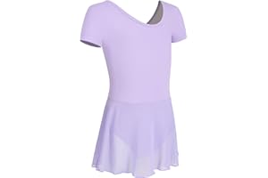 HIPPOSEUS Girls Ballet Leotards with Skirt Toddler Classic Short/Long Sleeve Dance Dress for Ballerina