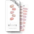 [N Lazy Sunday] Real Gel Nail Strip by ohora - 30pcs with Prep pad, Mini nail file, Wood stick, DIY Nail Art Starter Kit, No Glue, Non Soak-off