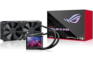 ASUS ROG RYUJIN II 240, Kit de watercooling CPU avec écran LCD 3.5", Socket Intel LGA 1700/1200/1150/1151/1152/1155/1156/2066 et AMD AM4/TR4 et deux ventilateurs Noctua Inustrial PPC
