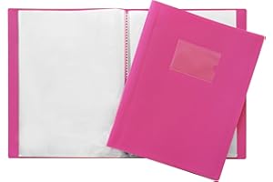 Janrax A4 Pink Flexible Cover 40 Pocket Display Book - Presentation Folder