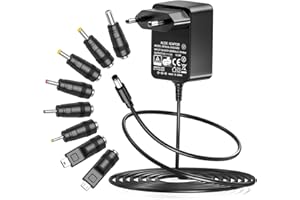 5V 2A DC Netzteil, Koyze 10W 5V 2A Netzteil Transformator AC DC-Adapter mit 8 DC-Steckern für Lautsprecher, Tablet, E-Reader und weitere Geräte, 2000mA Max.
