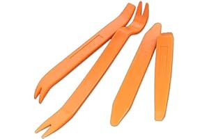Lerkely 4Pcs Outils Demontage Garniture, Professionnel Voiture Démontage Installation Outil Kit D'Outils, Fixation/Dissolvant pour Console Audio Radio, Outils de Démontage de Voiture