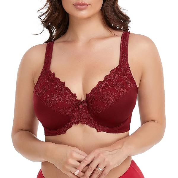 Soutien-Gorge Armatures Dentelle Brodée Florale Femme Bonnets D à J - Confort Et Maintien