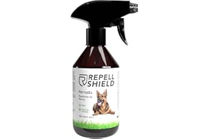 RepellShield Spray Repelente Perros Orgánico, 250ml - No Mancha - Spray Antimordeduras Perros para Exterior e Interior - Repelente Orina Perro Adultos y Cachorros