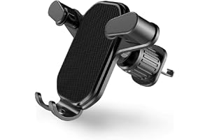 HULPPRE Car Phone Holder Mount for Transversal/Vertical Vent, [Upgraded Never Fall Metal Clip] Handsfree Cell Phone Holder for Car,Compatible With All Phones