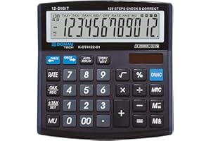 Calculadora de sobremesa DONAU Tech/K-DT4122-01 función raíz de 12 dígitos/ 136x134x28mm/ Color: Negro/calculadora con Display de 12 dígitos/ 5 años de garantía