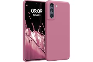 kwmobile Funda para Samsung Galaxy S21 FE Carcasa - Ultrafina de TPU y Silicona con Bordes elevados anticaídas - Rosa Oscuro