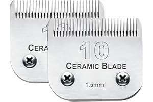 Cosyonall 10 Lames de Rechange pour Tondeuse de toilettage pour Chien Compatible avec Les tondeuses Andis, Lames détachables en céramique et en Acier Inoxydable