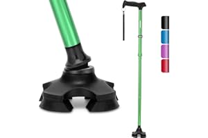 Rehand Canne de Marche pour Homme et Femme – Pliable, Réglable, Légère, Pivotante Autoportante, Poignée Douce, avec Sac de Voyage, Canne de Marche pour Personnes âgées et Adultes