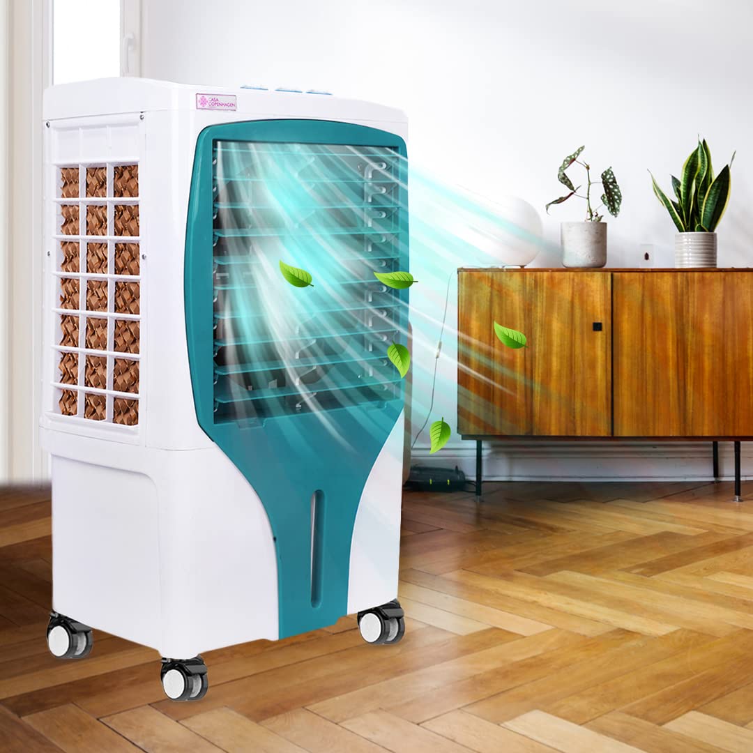 Casa Copenhagen - Bliss Collection'BL350-8 36 L Personal Air Cooler with Anti Bacterial Honeycomb Pads, 3rd Turbo Fan, Powerf