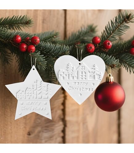 Szecl Silikonform Für Weihnachtsanhänger – 5 Stück, 11,4x7,4 Cm, Für Harz, Fotos & DIY-Dekoration