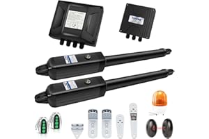 TOPENS A8132 Dual Swing Gate Opener Heavy Duty Automatic Gate Motor for Double Swing Gates Up to 5.5m per Arm, Electric Driveway Gate Operator AC Powered with Remote Control, Beacon and Photo Sensor