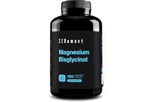 Magnesiumbisglycinat - 350 mg - Hög Absorption - 180 Veganska Kapslar | minskar Trötthet & stödjer normal Muskelfunktion - God Tolerans - 2 per Dag, 3 Månader - Zenement