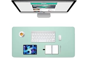 Alfombrilla de Escritorio, 32*16 Pulgadas Estera del Escritorio de Oficina PINKCAT Alfombrilla de Ratón para Escritorio Hecho de Cuero PU, Protector del Escritorio del Ordenador portátil, Doble Cara