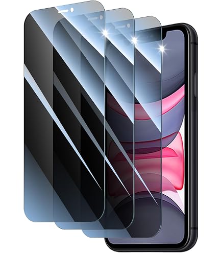 Verre Trempé Anti-Espion NEW'C Lot De 3 - Pour IPhone 11/XR, Confidentialité 35°, Dureté 9H