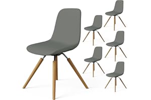 Dioxide Coprisedie con Schienale 6 pezzi, Copri Sedia da Cucina Lavabile Rimovibile, Coprisedie Elastica Adatta Alla Maggior Parte Delle Sedie, Protezione Sedie,Decorazione Della Cucina(Grigio/Grey)