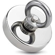 Diymag Super Strong Neodymium Fishing Magnets 600 Lbs 272 Kg Pulling Force Rare Earth Magnet With Countersunk Hole Eyebolt Diameter 2 95 Inch 75 Mm For Retrieving In River And Magnetic Fishing Buy Online At