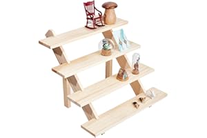 NBEADS Elevador de exhibición de Pendientes de Registro de 4 Niveles, Soporte de exhibición de Tarjetas de joyería de Madera sin terminar con Ranura para colección de exhibición, 39x40x32cm