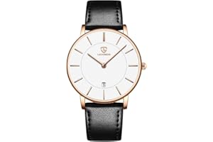 BEN NEVIS Uhren,Herren Uhr Flache Analog Quarz Datumsanzeiger Klassisch Mode Wasserdicht Armbanduhr mit Leder Armband