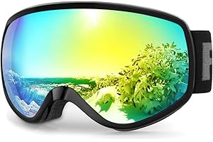 findway Maschera da Sci Bambino 3~14 Anni Occhiali da Sci Maschera Sci Occhiali Sci per Ragazzo Ragazza Anti UV Anti Nebbia Compatibile con Casco per Sci Snowboard Sport Invernali