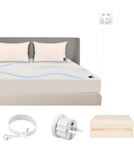 Mowend Tapis De Mise à La Terre Pour Lit, 95 % Coton Biologique + 5