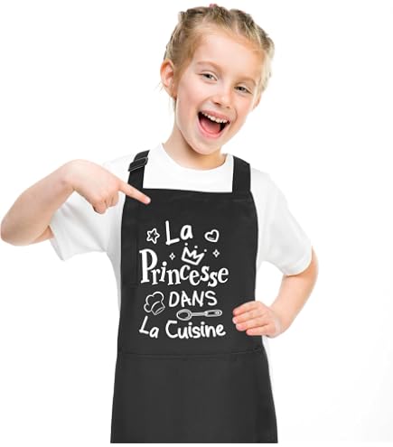 Tablier Cuisine Enfant Imperméable Réglable Avec Poches - Filles Garçons 4-13 Ans - Cuisine Jardin Peinture