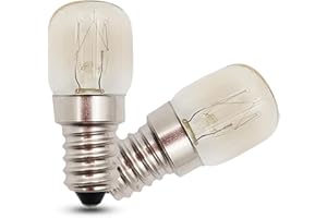 EASYIVY Bombilla para Horno E14, Bombilla Horno 300 Grados E14 T22 Regulable 160LM para Hornos, Microondas, Nevera, Lámpara de Sal, Blanco Cálid 2700K, 2 Unidad
