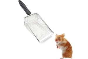 MEISH Hamster Sand Bath Scoop Litter Cleaner Corner Scoop Filtering Mesh Fine Holes Scoop Hamster Residue Excrement Shovels for Cleaning Tool