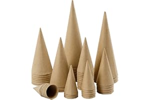 Creativ 26549 Kegel - Sortiment, H: 4-20 cm, 50 Stück