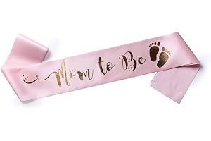 Perfekt vitt och guld "Mom to Be" skärp - njut av din baby shower