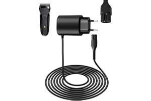 QARULG 12V 0.4A Caricatore per Rasoio Braun Caricabatterie per Elettrico Serie 9/7/6/5/4/3/2/1 Tagliacapelli Cavo di Alimentatore Adattatore di Alimentazione per Epilatore Braun Silk-épil 9 7 5