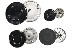 eRicambi, Kit Serie Completa Cappellotti + Spartifiamma 8 pezzi, 4 Fuochi per Piani Cottura e Fornelli Ariston Hotpoint Indesit Nardi di Altissima Qualità