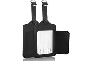 ‎FLINTRONIC flintronic Kofferanhänger Koffer, Gepäckanhänger, Tags mit Namensschild Adressschild, Kofferanhänger Koffer Reisezubehör 2 Stück - Schwarz