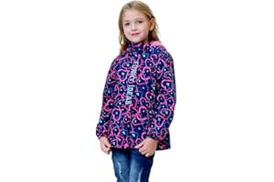 FULUOYIN Übergangsjacke Mädchen mit Warme Fleecefütterung Blume Zebra Print Regenjacke Softshelljacken Wanderjacke Outdoorjacke