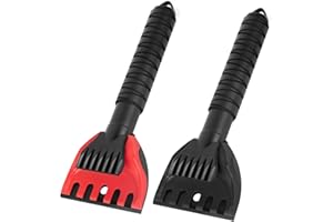 GOHHME Raschietto per ghiaccio auto, 2 pezzi, raschietto per parabrezza auto, raschietto per neve, strumento di rimozione del gelo con manico in schiuma, nessun graffio, ghiaccio, neve, rimozione del