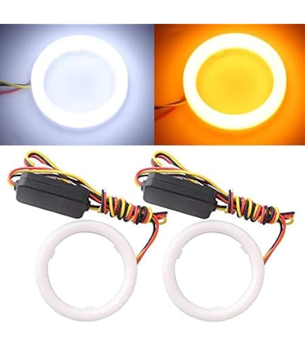 Phare LED Rond 7 Pouces 27 LED Hi/Low Beam Avec Angel Eyes DRL Et Clignotants - Étanche Riloer