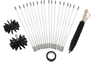 DRELD Zestaw szczotek do czyszczenia komina, zestaw do czyszczenia kominka, suszarki, rury kanalizacyjnej, okapu