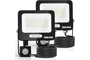 ‎AIGOSTAR Aigostar 20W LED Strahler mit Bewegungsmelder Außen，2 Stück ，1650LM，4000K Naturweiß Außenstrahler，IP65 Wasserdicht Scheinwerfer，Fluter für Innen，Garten， Innenhöfe， Haus，Garage， Hote