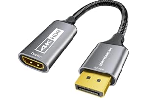 SWITCHFLUX DisplayPort to HDMI Adapter | 4K@60Hz,2K@120Hz Unidirectional DP to HDMI Converter,Male to Female,Compatible with HP,Dell, AMD,NVIDIA,Laptops,Desktops,and Monitors