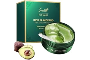 KARLOR Maseczki pod oczy z awokado, 60 sztuk, płatki pod oczy, z awokado, nawilżające, żelowe, przeciwzmarszczkowe, worki pod oczy (z łyżeczką)