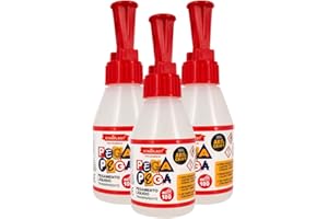 PEGAMENTO LÍQUIDO TRANSPARENTE STARPLAST - Pegamentos para papel, cartón, cuero, tela y madera. Ideal para manualidades, artesanía o hacer maquetas - 100ml Pack 3